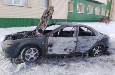 В сорокоградусные морозы на территории Тогучинского района загорелось два автомобиля. Один полностью уничтожен огнем